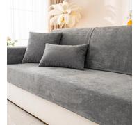 Fundas impermeables para sofá, fundas de cojín de felpilla suave, funda de sofá antideslizante, lavable, funda de sofá de 1, 2 y 3 plazas, para sofá modular, fundas de sofá en forma de L (gris oscuro,
