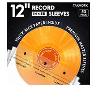 Fundas interiores de vinilo: 30,5 cm, fundas protectoras transparentes de papel de arroz antiestático para almacenamiento de vinilos, 50 unidades