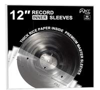 Fundas interiores de vinilo de 50 x 12 pulgadas, cubiertas transparentes de 3 capas para álbumes LP - Fundas interiores de papel de arroz antiestático de archivo - Cubierta protectora de vinilo para
