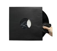 Fundas internas para discos de vinilo Protector interior de discos vinilo, bolsas almacenamiento papel Kraft negro poliforrado, fundas protectoras antiestáticas for álbum LP, 10/20 piezas(Black 10pcs)