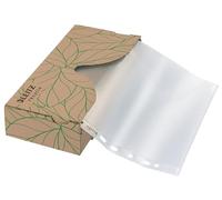 Fundas Leitz recicladas A4, 40 uds, con dispensador de cartón | Dispensador de bolsas para guardar papel de archivo « & » en carpetas de anillas
