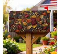 Fundas magnéticas para buzón de correo de crisantemo, hojas rústicas de granja, piñas de otoño, color dorado, para decoración de patio delantero, 18 x 21 pulgadas