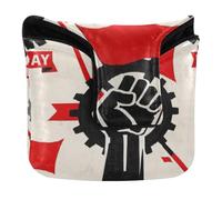 Fundas magnéticas para cabeza de putter de golf para la mayoría de las marcas, piel sintética, impermeable, bandera roja y negra