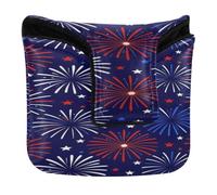 Fundas magnéticas para putter de golf, para hombres y mujeres, impermeables, de piel sintética, patriótico, 4 de julio, patrón de repetición de fuegos artificiales con estrellas