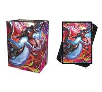 Fundas Mega Charizard (65) y caja de mazo, colección Mega Charizard X, ex ultra premium, compatible con Pokémon TCG