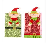 fundas navideñas para manijas de refrigerador, lindos guantes para puertas con lentejuelas