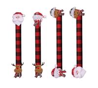 Fundas Navideñas Para Tiradores De Puerta de Felpa para Pomo | Protector Tirador Puerta Frigorífico Armario lavavajillas microondas horno casa cocina Juego de cuatro piezas tipo B