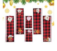 Fundas Navideñas Para Tiradores De Puerta de Felpa para Pomo | Protector Tirador Puerta Frigorífico Armario lavavajillas microondas horno casa cocina Tipo F-juego de piezas