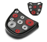 Fundas negras para cabeza de putter, con bordado circular, cierre magnético de alta calidad, semicircular, para cabeza de golf, magnética, se aplica para cubiertas de putter Odyssey