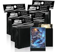 Fundas negras para tarjetas MTG, paquete de 300 fundas estándar de ajuste perfecto para tarjetas de intercambio, tarjetas deportivas, tarjetas de béisbol, TCG, resistentes y agradables barajas