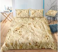 Fundas Nordica Cama 105 Burrito Taco Impresión Suave 3D Funda de Edredón Comida Funda Nórdica Microfibra con Cremallera 160x200 y 2 Fundas Almohada 50x75 3237-A