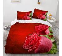 Fundas Nordica Cama 105 Rosa Impresión 3D Funda de Edredón Romance Funda Nórdica Microfibra Suave 160x200 cm y 2 Fundas Almohada 50x75 c296