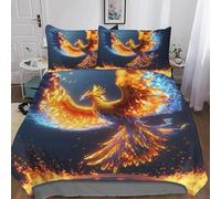 Fundas Nordica Cama 120 Fénix Impresión 3D Funda de Edredón Ave Mítica China Funda Nórdica Microfibra Suave 200x200 cm y 2 Fundas Almohada 50x75 c603