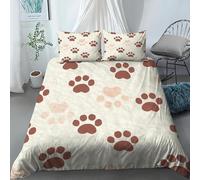 Fundas Nordica Cama 120 Huellas de Gato Impresión 3D Funda de Edredón Dibujos Animados Adorables Funda Nórdica Microfibra Suave 200x200 cm y 2 Fundas Almohada 50x75 cm f-1839