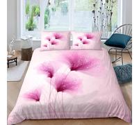 Fundas Nordica Cama 135/150 Flores Rosas Impresión 3D Funda de Edredón Plantas Funda Nórdica Microfibra Suave 220x240 cm y 2 Fundas Almohada 50x75 cm f-1864