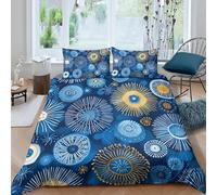 Fundas Nordica Cama 135/150 Fuegos Artificiales Coloridos Impresión Suave 3D Funda de Edredón Romance Funda Nórdica Microfibra con Cremallera 220x240 y 2 Fundas Almohada 50x75 4181-A