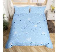 Fundas Nordica Cama 180 Universo Estrellado Impresión 3D Funda de Edredón Estampados Estrellas Lunas Funda Nórdica Microfibra Suave 240x260 cm y 2 Fundas Almohada 50x75 cm j-1541
