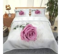 Fundas Nordica Cama 90 Flores Impresión 3D Funda de Edredón Romance Funda Nórdica Microfibra Suave 135x200 y 2 Fundas Almohada 50x75 b-981
