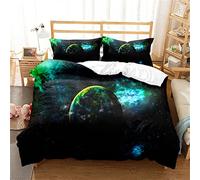 Fundas Nórdicas 150 Universo Ropa De Cama 240X220 Prevenir Alergia con Cremallera Funda De Almohada con Dos 40X75Cm Espacio Fundas Nordicos Impresión 3D Fibra Extrafina Suave Y Cómodo