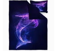 Fundas Nordicas Cama 105 Ballena de NeóN Ropa de Cama para Niños Adultos con Cremallera Suave Transpirable Fundas Nordicas de Microfibra(200x200 cm) + 2 Fundas de Almohada 50x75 cm