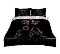 Fundas Nordicas Cama 105 Il Mio Amore Ropa de Cama para Niños Adultos con Cremallera Suave Transpirable Fundas Nordicas de Microfibra(200x200 cm) + 2 Fundas de Almohada 50x75 cm