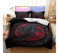 Fundas Nordicas Cama 105 Juvenil áGuila Vikinga, Juego de Ropa de Cama Microfibra, Funda Edredon 180x220 cm con Cremallera y 1 Funda de Almohada 50x75 cm