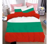 Fundas Nordicas Cama 135/150 Juvenil Bandera Búlgara, Juego De Ropa De Cama Juvenil Microfibra, Funda Edredon 220 X 240 Cm con Cremallera Y 2 Funda De Almohada 50X75 Cm, Patriotas