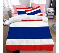 Fundas Nordicas Cama 135/150 Juvenil Bandera Tailandesa, Juego De Ropa De Cama Juvenil Microfibra, Funda Edredon 220 X 240 Cm con Cremallera Y 2 Funda De Almohada 50X75 Cm, Patriotas