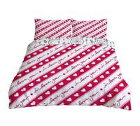 Fundas Nordicas Cama 135 Strisce D'Amore Ropa de Cama para Niños Adultos con Cremallera Suave Transpirable Fundas Nordicas de Microfibra(220x230 cm) + 2 Fundas de Almohada 50x75 cm