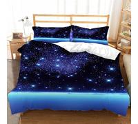Fundas Nordicas Cama 180 Cielo Estrellado, Ropa de Cama Vista Nocturna de Estrellas de Microfibra Impresión 3D Funda Edredon 240x260 cm con Cremallera y 2 Fundas de Almohada C-4354