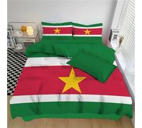 Fundas Nordicas Cama 180 Juvenil Bandera Surinam, Juego De Ropa De Cama Juvenil Microfibra, Funda Edredon 260 X 240 Cm con Cremallera Y 2 Funda De Almohada 50X75 Cm, Patriotas