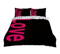 Fundas Nordicas Cama 90 Amore Rosa Ropa de Cama para Niños Adultos con Cremallera Suave Transpirable Fundas Nordicas de Microfibra(135x200 cm) + 2 Fundas de Almohada 50x75 cm