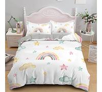 Fundas Nórdicas Cama 90 ArcoíRis Fundas Edredón Nórdico 150x220 cm con 2 Fundas de Almohada 50x80cm para Niñas Niños con, Juego de Funda Nórdica de Microfibra Muy Suave Transpirable