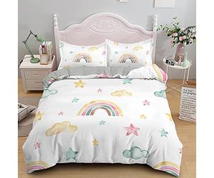 Fundas Nórdicas Cama 90 ArcoíRis Fundas Edredón Nórdico 150x220 cm con 2 Fundas de Almohada 50x80cm para Niñas Niños con, Juego de Funda Nórdica de Microfibra Muy Suave Transpirable