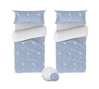 Fundas nórdicas pack 2 + cojines algodón azul 90x190cm