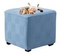 Fundas otomanas cuadradas elásticas para ajustar, cubierta otomana plegable cuadrada, funda para banco otomano, funda para taburete para perros, gatos y niños (azul, grande)