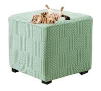 Fundas otomanas cuadradas elásticas para ajustar, cubierta otomana plegable cuadrada, funda para banco otomano, funda para taburete para perros, gatos y niños (verde, grande)