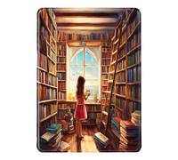 Fundas para Amazon Kindle Paperwhite 11ma Gen 2021 6.8" Flip Pintado Carcasa Cuero Silicona 360° Proteccion Magnética Auto Despertar o Dormir Librería Junto al Mar Patrón Case 174 x 125 x 8,1 mm (1)