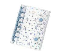 Fundas para archivadores, para cuaderno A7 con estrellas brillantes | Tapa portátil recargable, apta para álbumes, diarios, sobres para dinero, organizadores, carpetas y hojas móviles