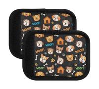 Fundas para asas de equipaje, diseño de perros marrones, color negro, para viajes, 5.9 x 4.3 pulgadas, Dibujos animados lindos perros marrones negros, one sizex4