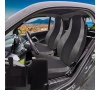 Fundas para Asientos Compatible Smart Fortwo, W450 W451 W453 Par Gris Negro Dark