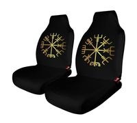 Fundas para asientos de coche con símbolo de protección nórdico de mitología nórdica con brújula vikinga, protección de asientos para mujeres y niñas, adecuadas para la mayoría de vehículos, automóvi