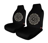 Fundas para asientos de coche con símbolo de protección nórdico de mitología nórdica con brújula vikinga, protección de asientos para mujeres y niñas, adecuadas para la mayoría de vehículos, automóvi
