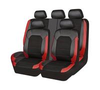 Fundas para Asientos de Coche para Ford Focus 1.0-2.0 EcoBoost TDCi 2010-2025, Delanteros Traseros Universales Cuero Funda Asiento Coche Cómodo Cojines Impermeable,B/Black Red