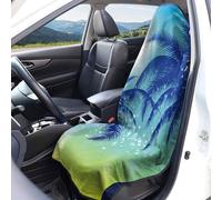 Fundas para asientos delanteros de coche con estampado frutas verano y palmeras coco protector universal lavable y transpirable de tela de toalla accesorios decoración para el interior del coche