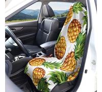 Fundas para asientos delanteros de coche con estampado frutas verano y palmeras coco protector universal lavable y transpirable de tela de toalla accesorios decoración para el interior del coche