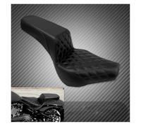 Fundas para asientos motocicleta Para Harley Para Softail Street Bob FXBB 2018-2024 2025 Asiento Doble Delantero Y Trasero Para Motociclista Cojín De Cuero Negro(Two Up Seat Black)