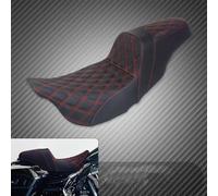 Fundas para asientos motocicleta Para Harley Touring Para Road Street Glide Para Road King FLHR FLHT 2009-Up Conductor Pasajero Motocicleta Cojín Delantero Trasero Asiento Doble(Red Line Seat)