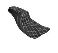 Fundas para asientos motocicleta Para Harley Touring Ultra Limited Para Road King Electra Street Glide FLTR FLHTK FLHR 2009-2025 Asiento Doble Para Conductor Y Pasajero Motocicleta(White Line Seat)