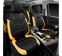 Fundas para Asientos Y Reposacabezas para Mercedes-Benz C-Class/AMG T-Modell (S206) 2021 2022 2023-, De Piel SintéTica Transpirable, Compatibles con Airbag, Lavables,Yellow